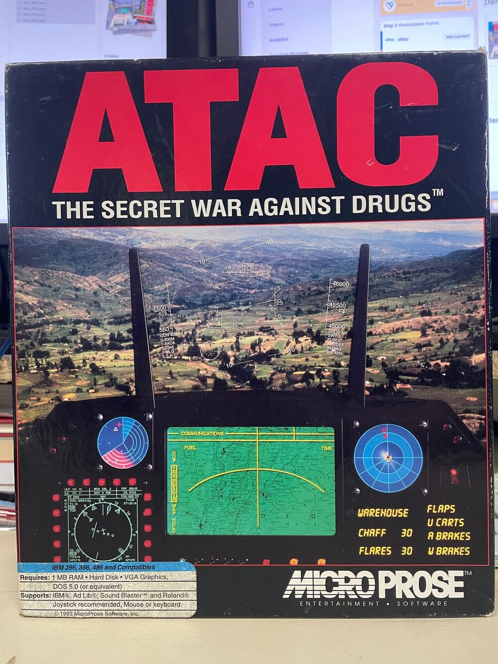 Vintage 1992 ATAC The Secret War Against Drugs Flight Simulator - Untested READ